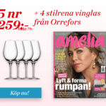 Amelia + 4 stilrena vinglas från Orrefors